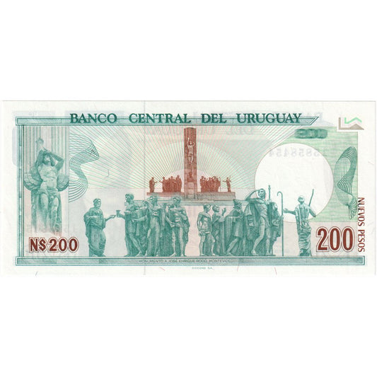 Uruguay, 
  
  200 nuevos pesos, 
  
  1986