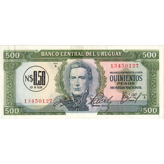 Uruguay, 
  
  0.50 Nuevo Peso sobre 500 Pesos, 
  
  Sin fecha (1975)