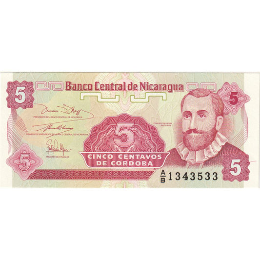 Nicaragua, 
  
  5 Centavos, 
  
  Sin fecha (1991)