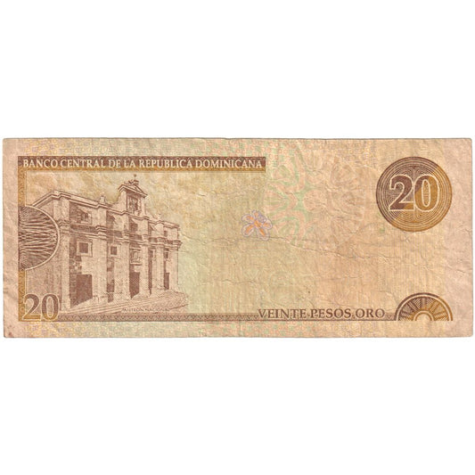 República Dominicana, 
  
  20 pesos oro, 
  
  2000