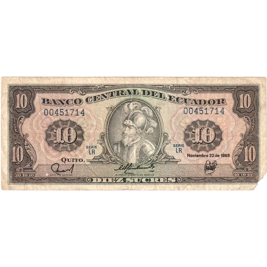 Ecuador, 
  
  10 sucres, 
  
  1988