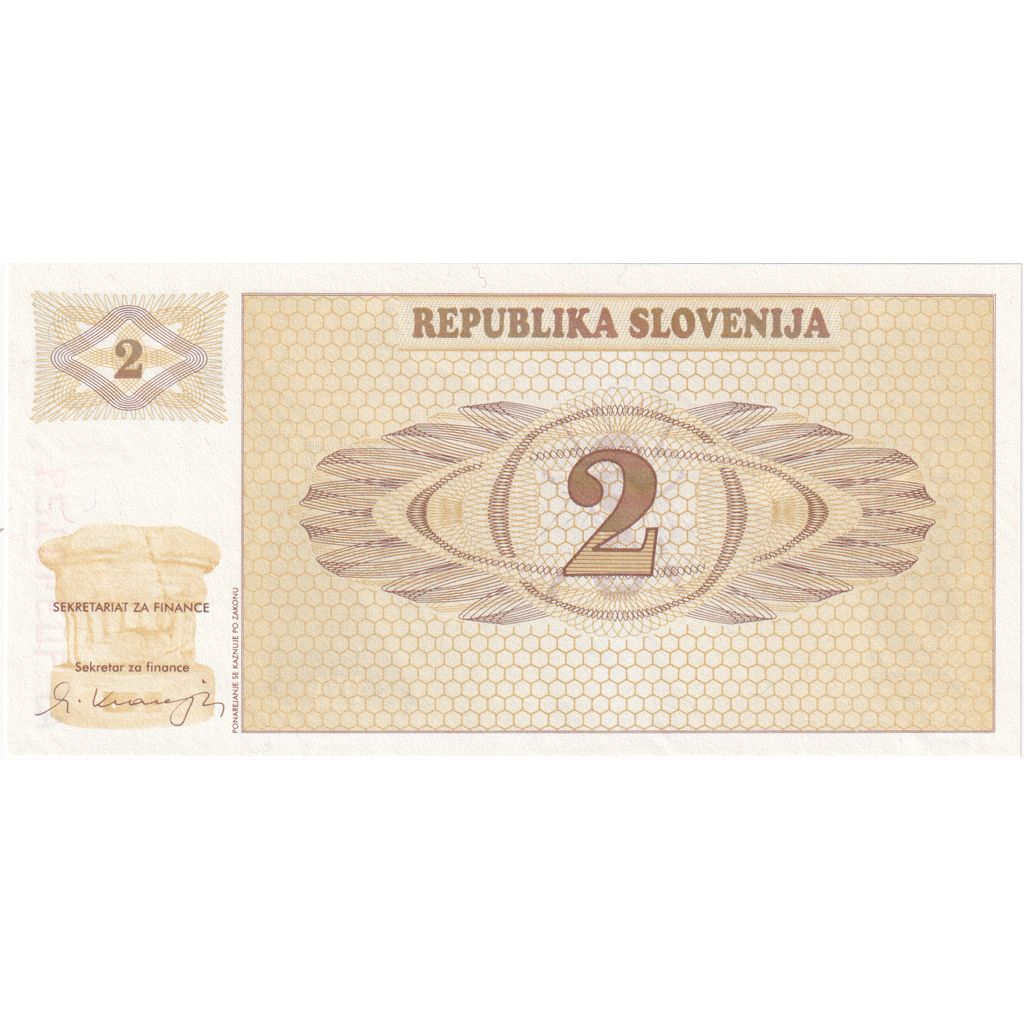 Eslovenia, 
  
  2 (Tolarjev), 
  
  1990