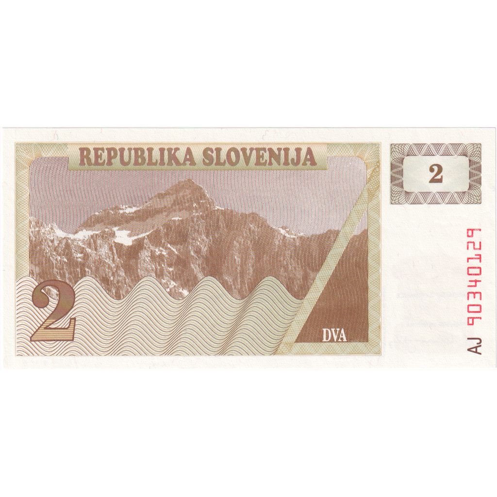 Eslovenia, 
  
  2 (Tolarjev), 
  
  1990