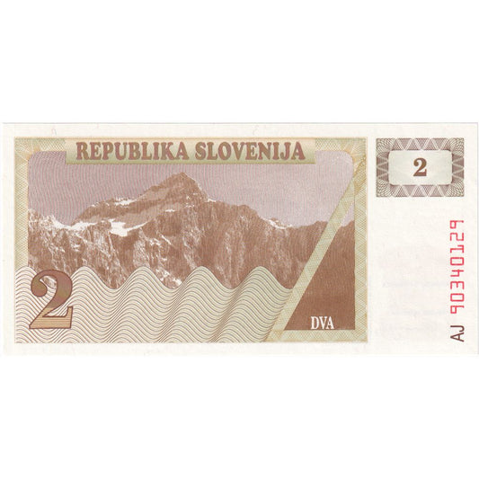 Eslovenia, 
  
  2 (Tolarjev), 
  
  1990