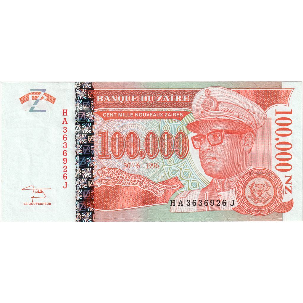 Zaire, 
  
  100, 
  
  000 Nuevos Zaires