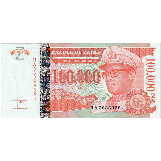 Zaire, 
  
  100, 
  
  000 Nuevos Zaires