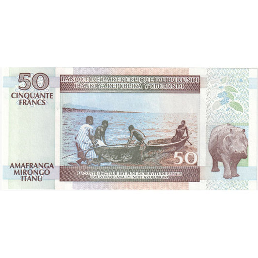 Burundi, 
  
  50 francos, 
  
  2003-07-01