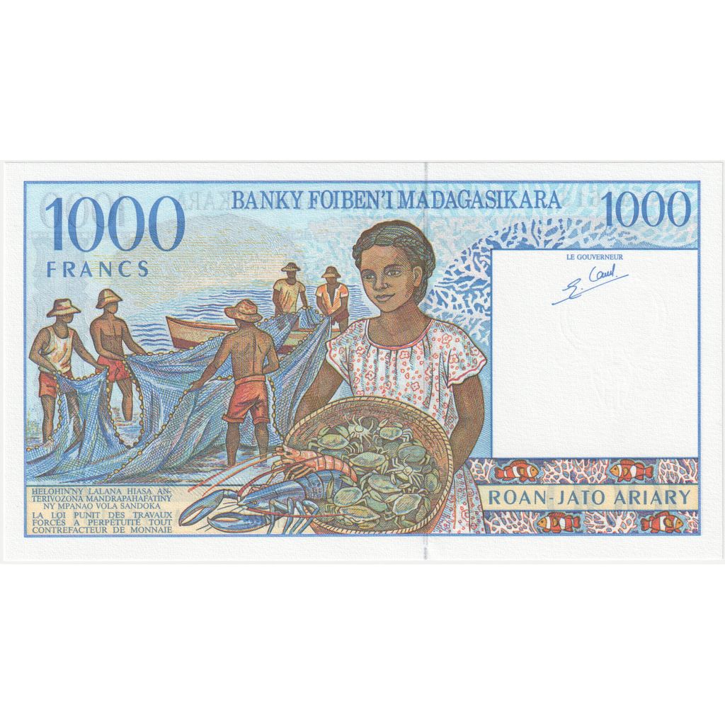 Madagascar, 
  
  1000 francos = 200 ariary, 
  
  UNC(65-70)