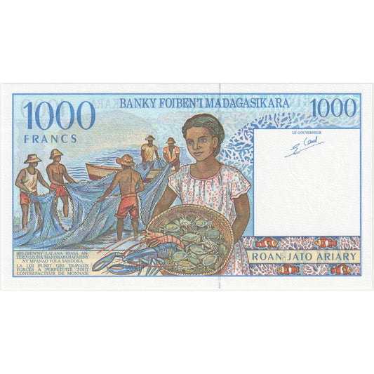 Madagascar, 
  
  1000 francos = 200 ariary, 
  
  UNC(65-70)
