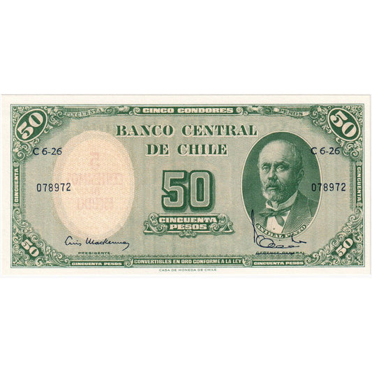 Chile, 
  
  5 Centesimos por 50 Pesos, 
  
  UNC(65-70)