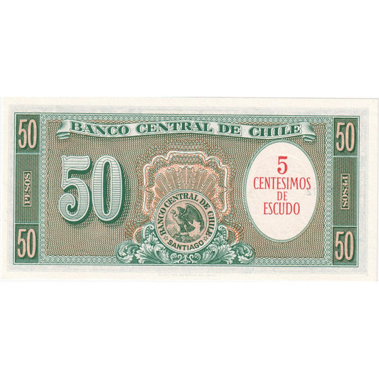 Chile, 
  
  5 Centesimos por 50 Pesos, 
  
  UNC(65-70)