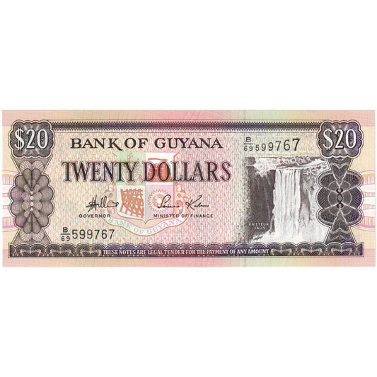 Guyana, 

20 dólares, 

SIN CERTIFICACIÓN (65-70)