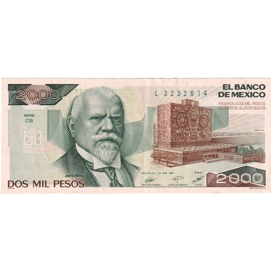 México, 
  
  2000 pesos, 
  
  1987-02-24
