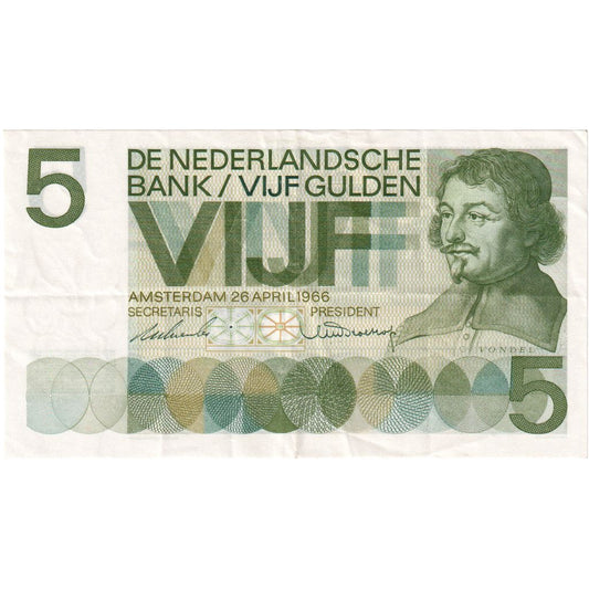 Países Bajos, 
  
  5 florines, 
  
  1966-04-26