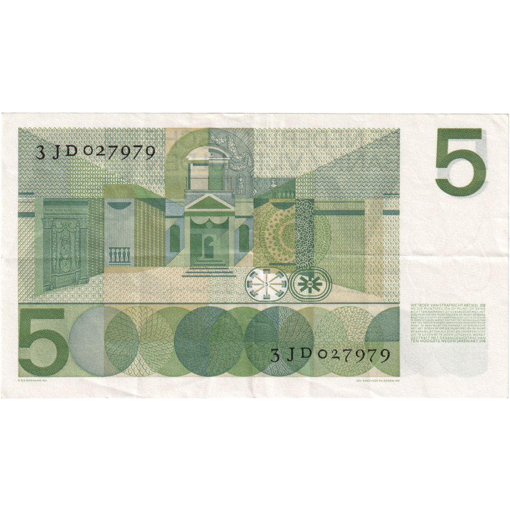 Países Bajos, 
  
  5 florines, 
  
  1966-04-26