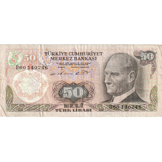 Turquía, 

50 liras, 

14/01/1970