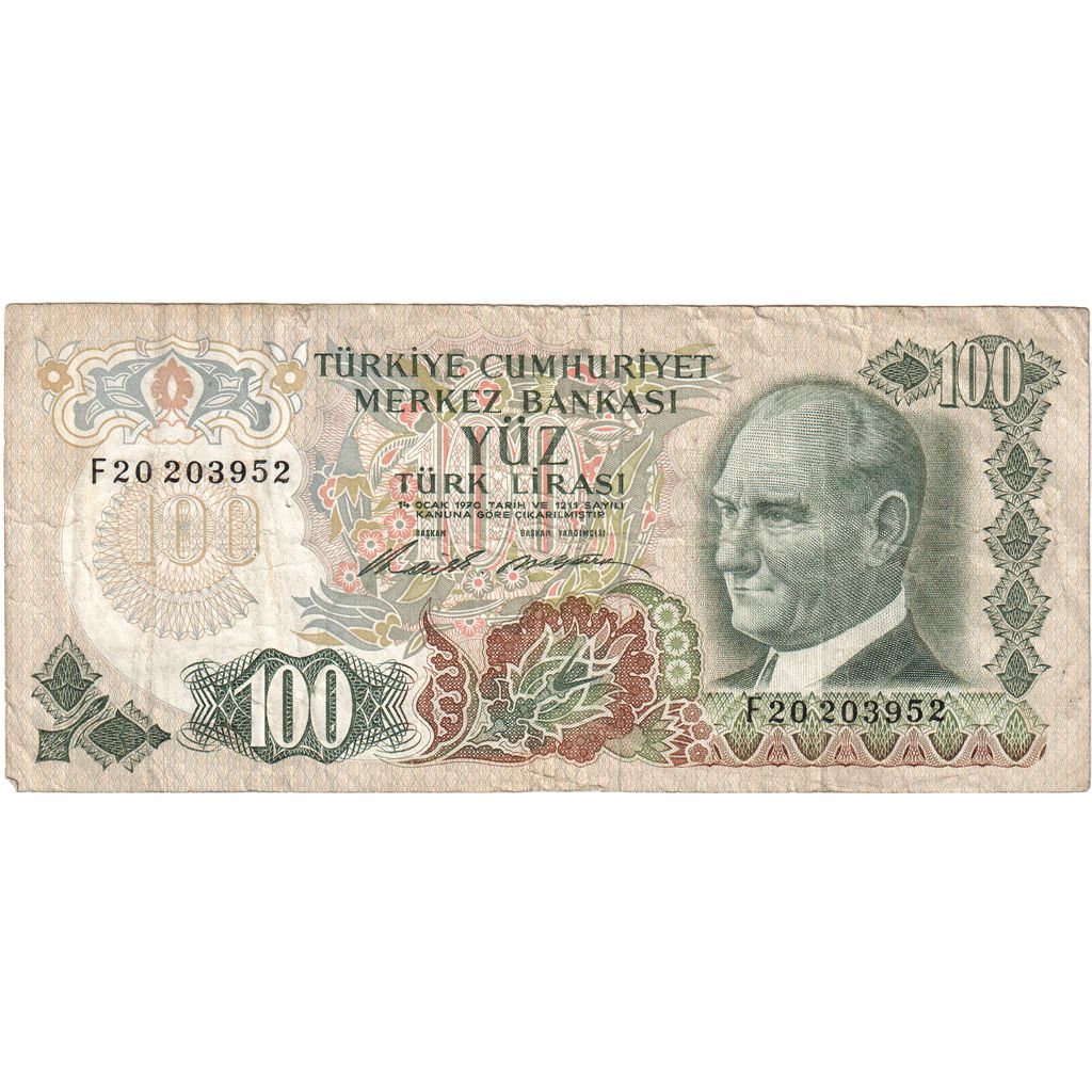 Turquía, 

100 liras, 

VF(30-35)