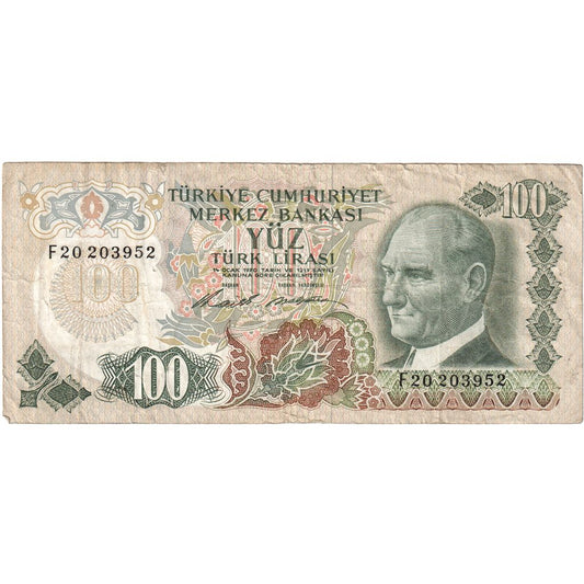 Turquía, 

100 liras, 

VF(30-35)
