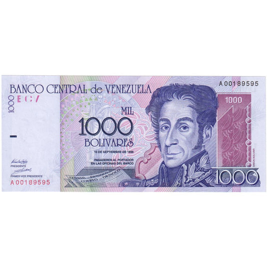 Venezuela, 
  
  1000 bolívares, 
  
  1998-09-10