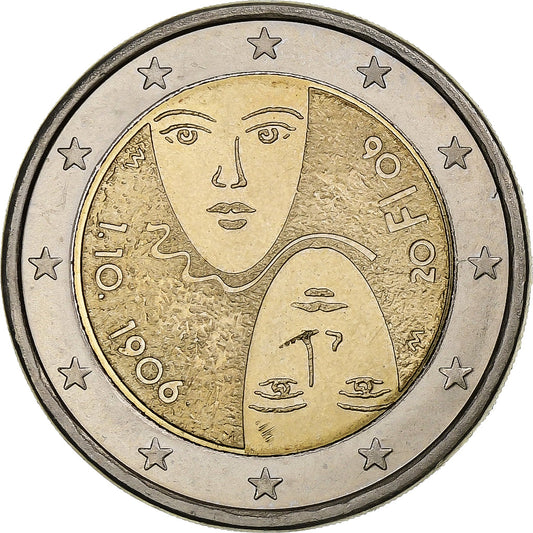 Finlandia, 

2 euros, 

Sufragio universal