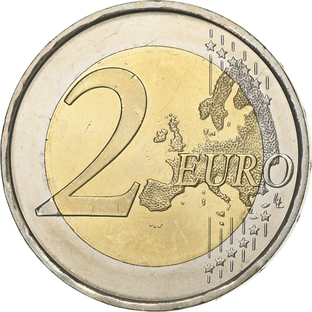 España, 
  
  2 euros, 
  
  30 años Drapeau europeo