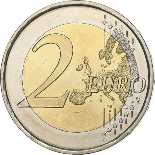 España, 
  
  2 euros, 
  
  30 años Drapeau europeo