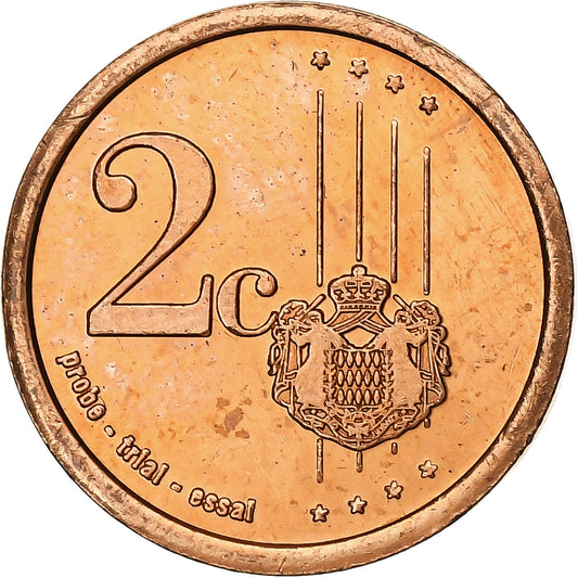 Mónaco, 

2 céntimos de euro, 

moneda privada no oficial