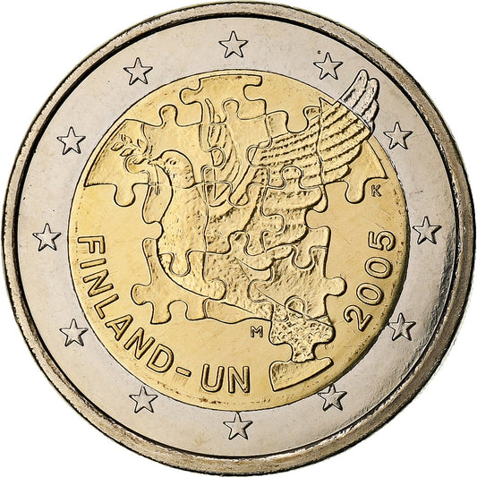 Finlandia,

60.º aniversario de la ONU,

2 euros