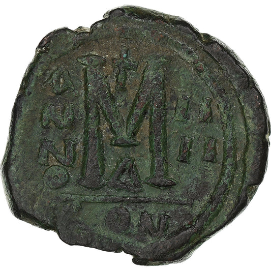 Justino II y Sofía, 
  
  Follis, 
  
  568-569
