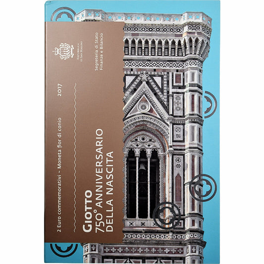 San Marino, 
  
  2 euros, 
  
  Giotto 750 aniversario. della nascita