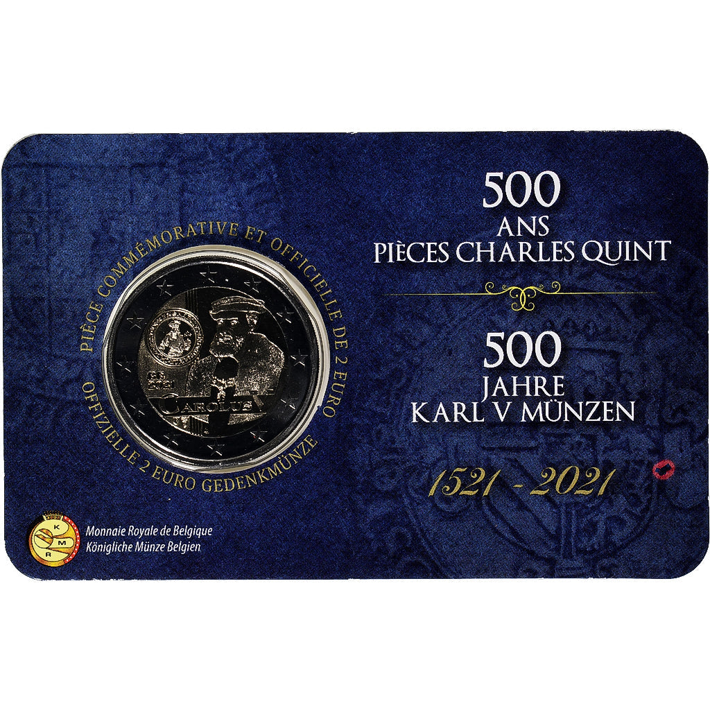 Bélgica, 

2 euros, 

Charles Quint