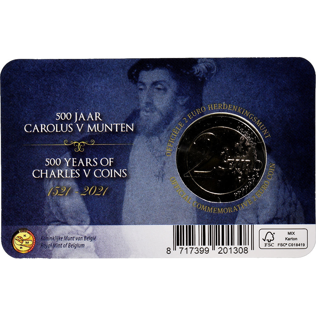 Bélgica, 

2 euros, 

Charles Quint