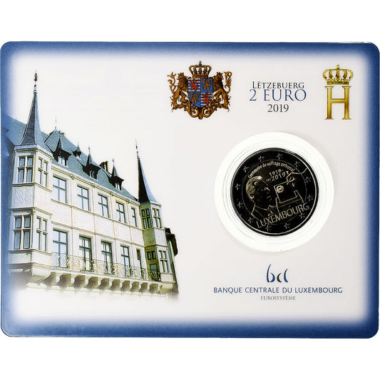 Luxemburgo, 
  
  2 euros, 
  
  Centenario del sufragio universal