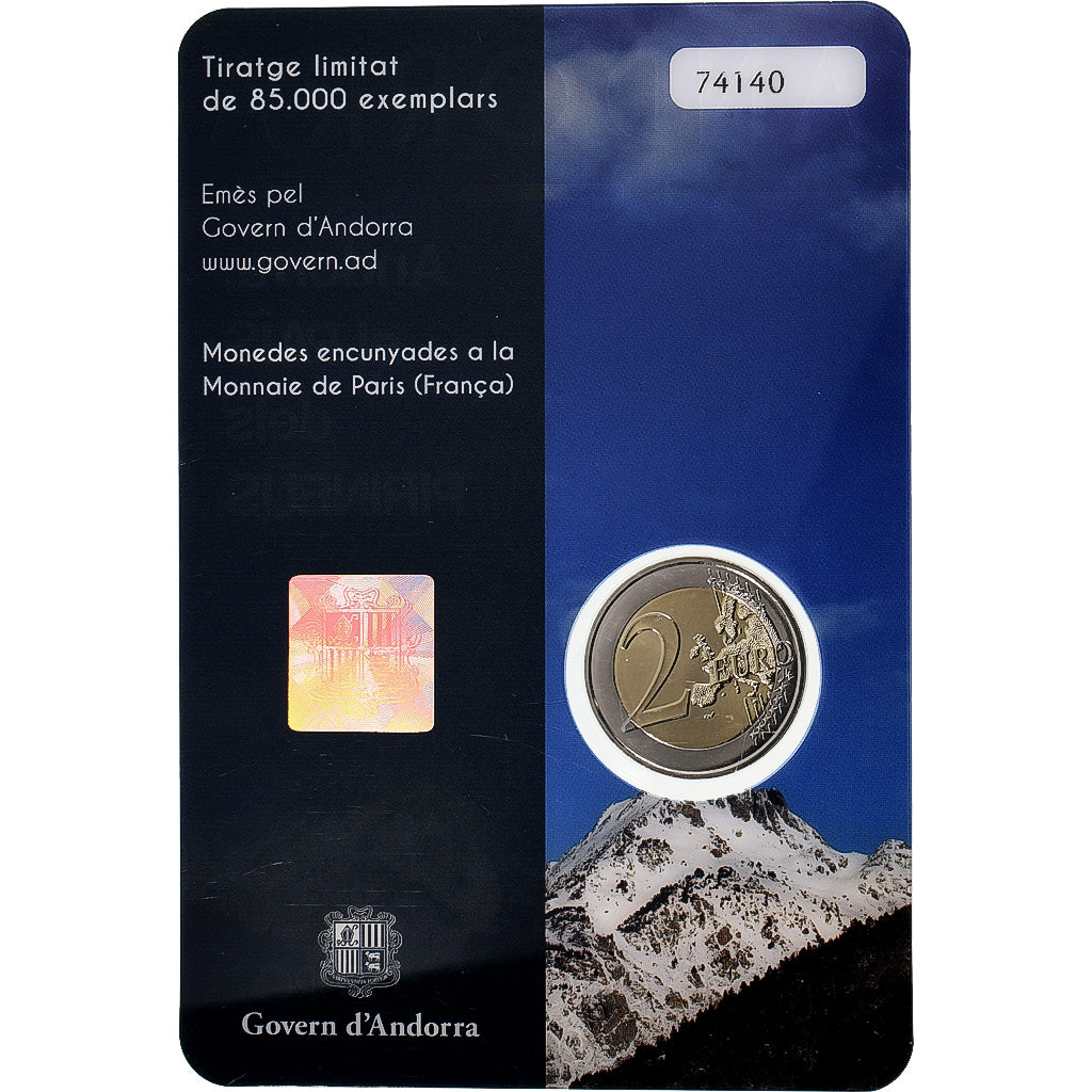 andorra, 
  
  2 euros, 
  
  País de los Pirineos