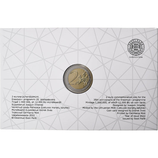 Estonia, 
  
  2 euros, 
  
  Erasmo