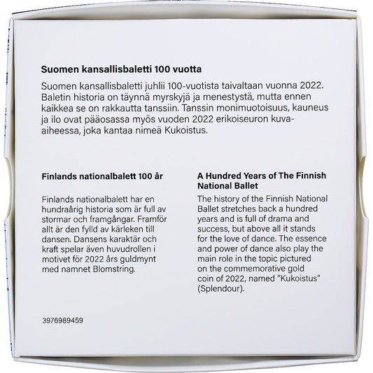 Finlandia, 

2 euros, 

100 años del Ballet Nacional