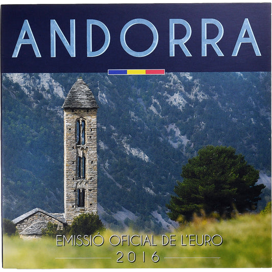 Andorra,

Serie 1 cts. - 2 euros,

Tarjeta de monedas BU