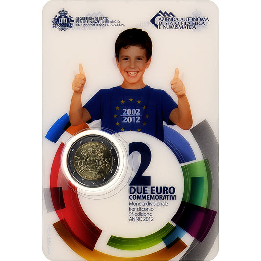 San Marino, 
  
  2 euros, 
  
  10º aniversario del euro