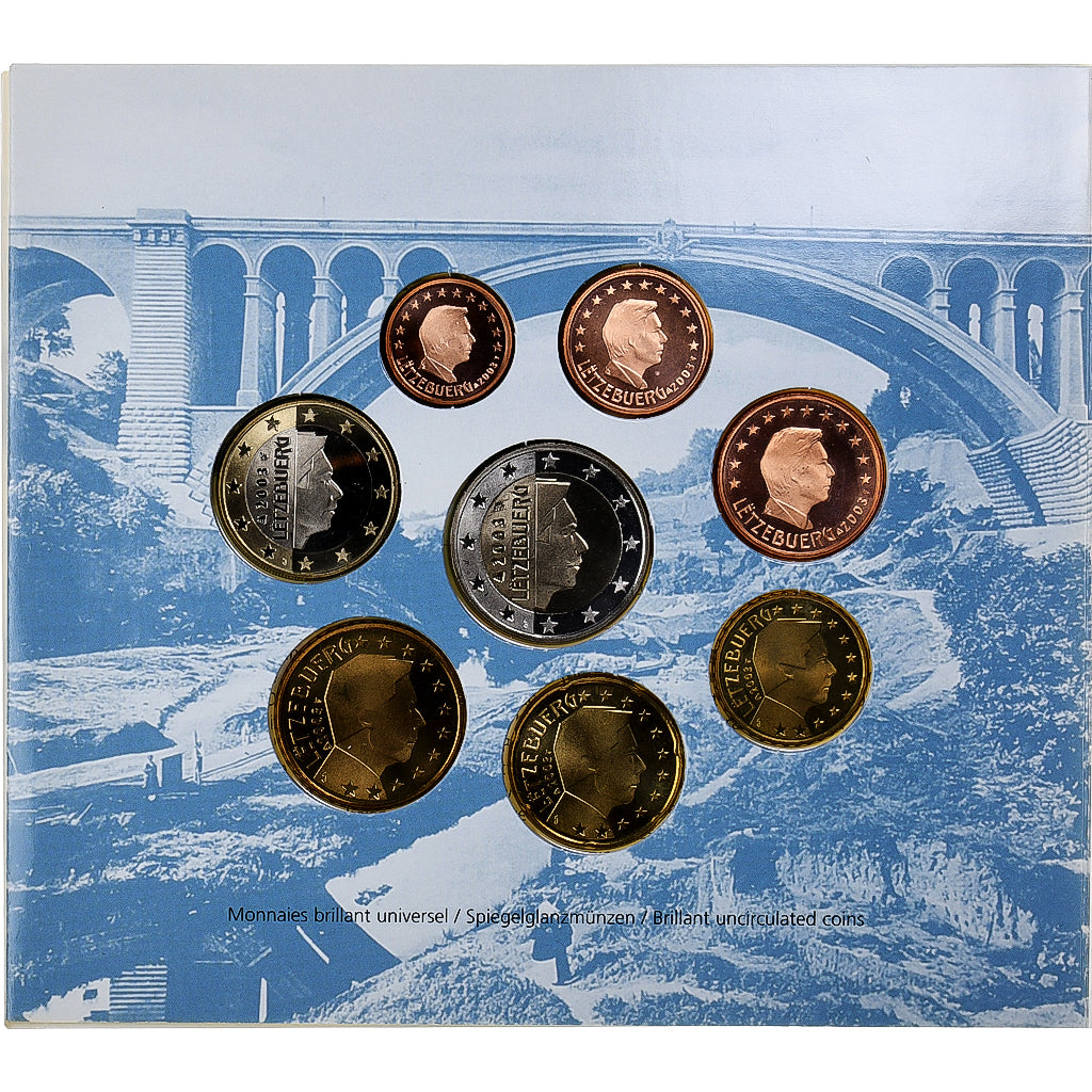 Luxemburgo,

Juego de 1 c. - 2 euros,

Puente Adolfo