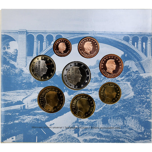 Luxemburgo,

Juego de 1 c. - 2 euros,

Puente Adolfo
