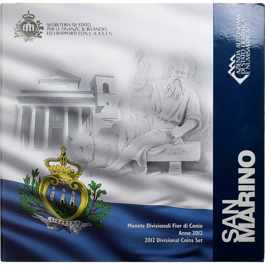 San Marino,

Serie 1 c. - 2 euros,

Tarjeta de monedas. FDC
