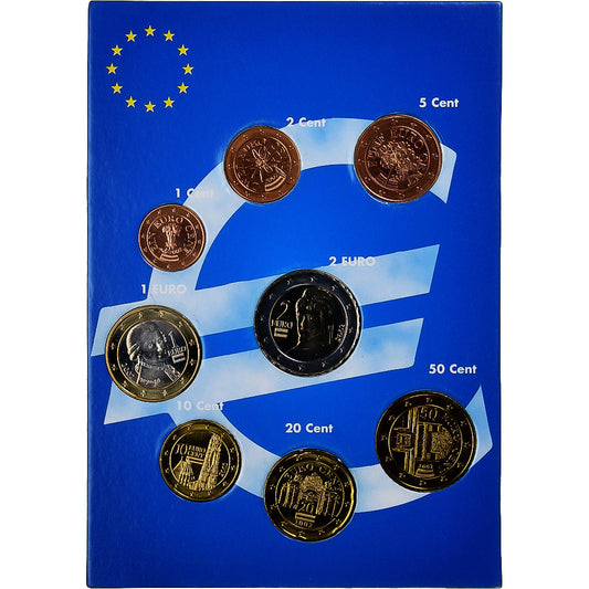 Austria,

Juego de 1 ct. - 2 euros,

Juego de euros
