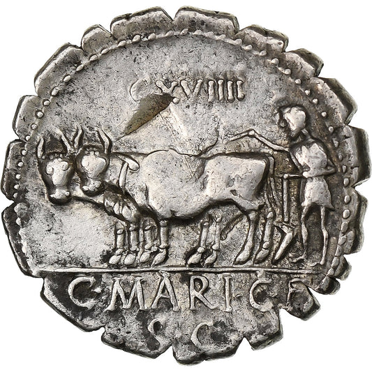 María, 
  
  Denario Serrato, 
  
  81 a.C.