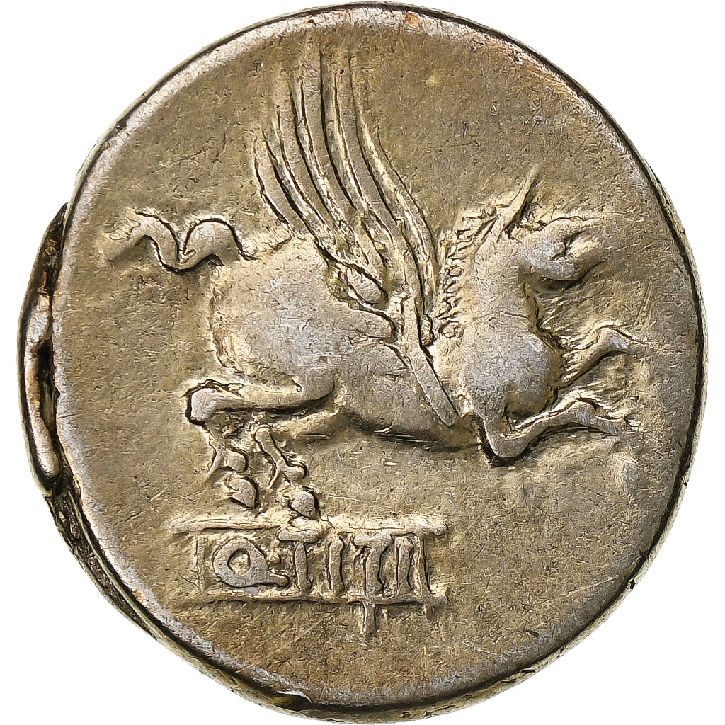 Ticia, 
  
  Denario, 
  
  90 a.C.