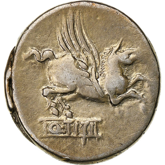 Ticia, 
  
  Denario, 
  
  90 a.C.