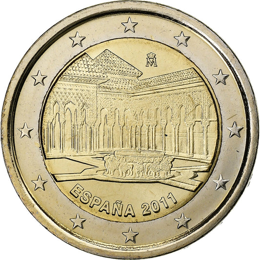 España, 

2 euros, 

Alhambra de Granada