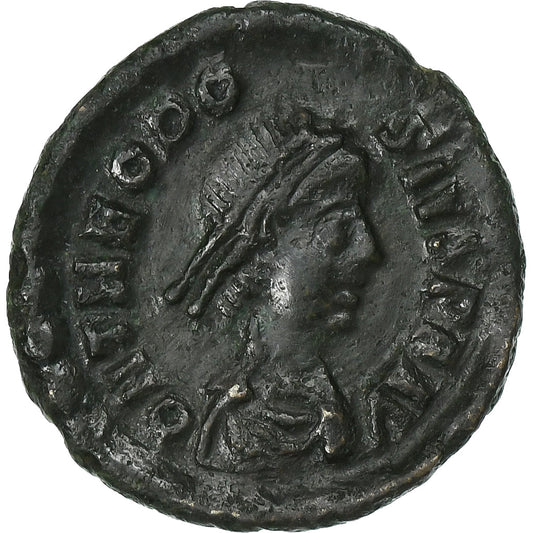 Teodosio I, 
  
  Follis, 
  
  384-387