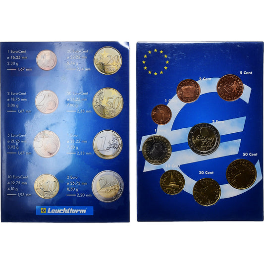 Eslovenia, 

Lote de 1 c. - 2 euros, 

2002