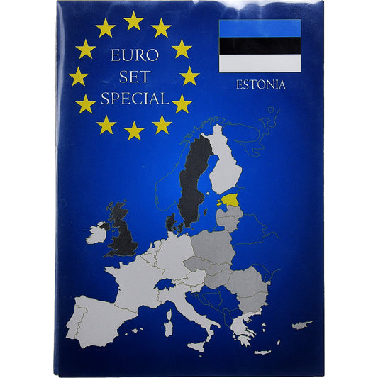 Estonia, 

Lote de 1 c. - 2 euros, 

2002