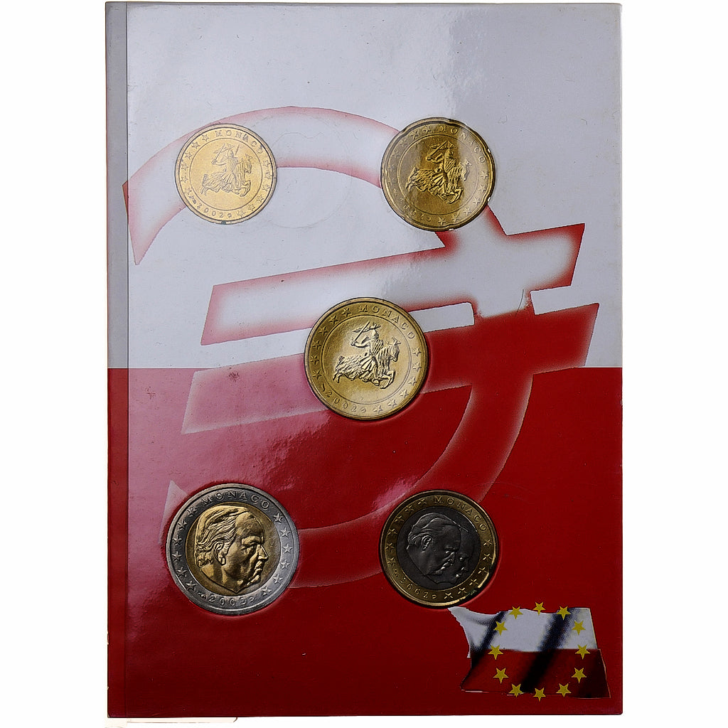 Mónaco, 
  
  Rainiero III y Alberto, 
  
  Cofre 10 c. - 2 euros